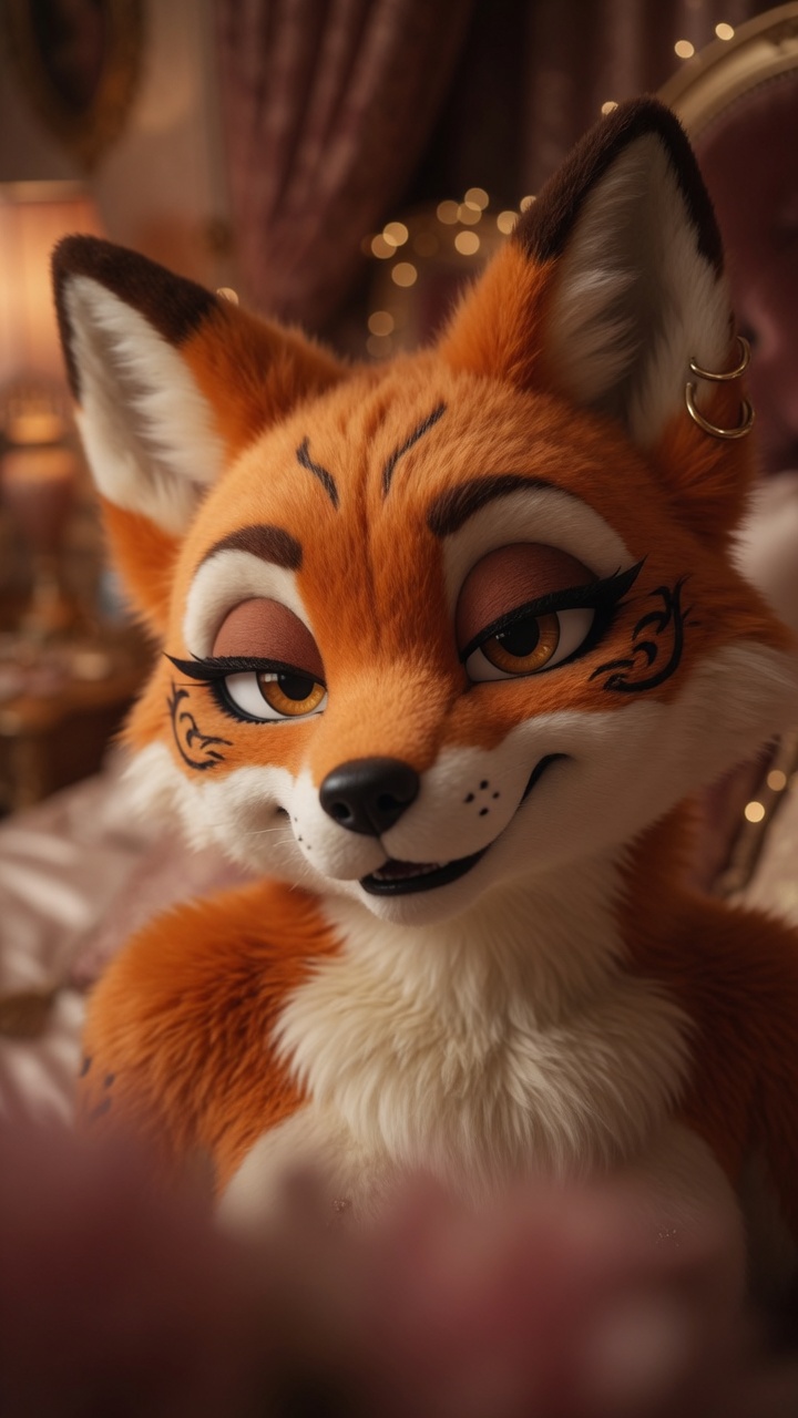Luna fox AI girlfriend closeup